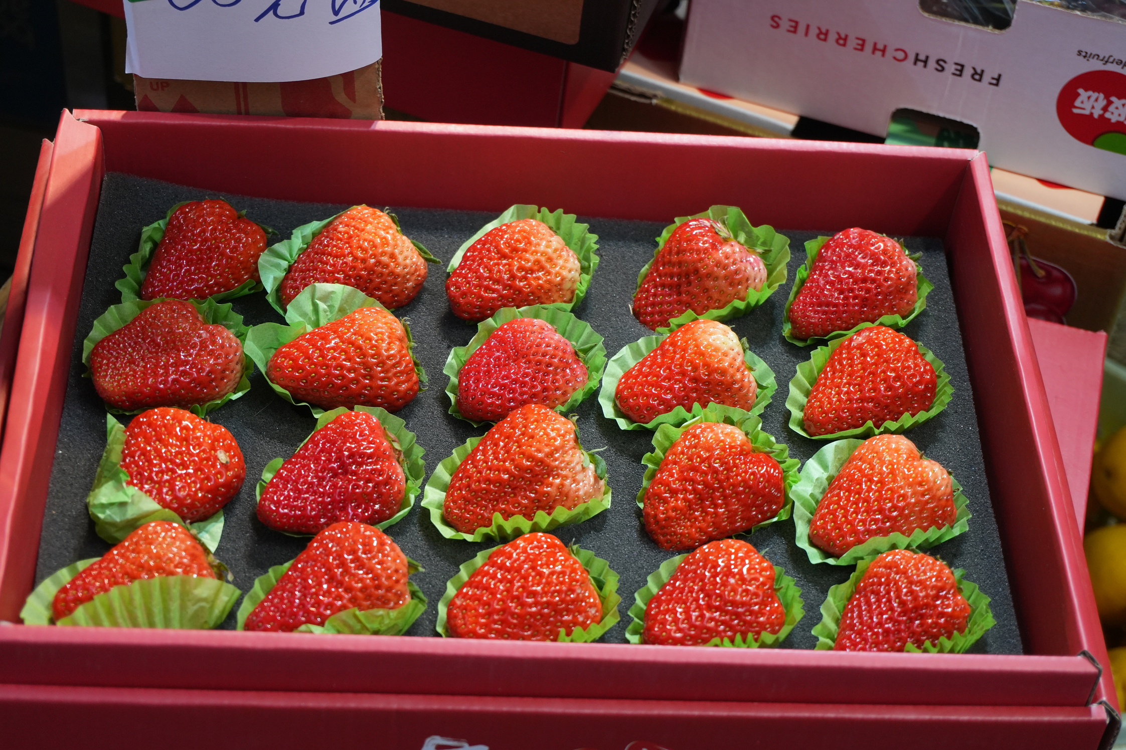 A box of strawberries