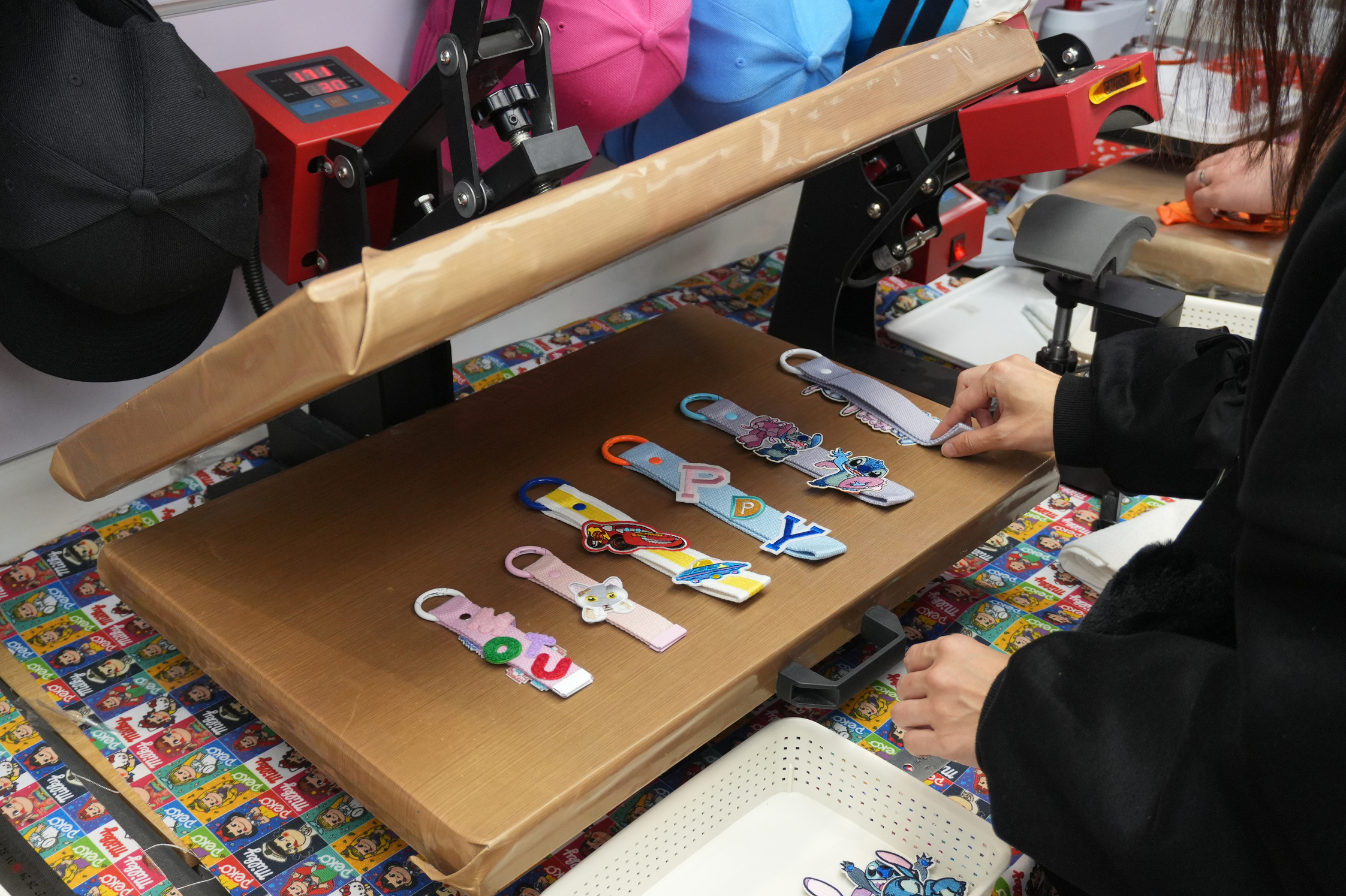 Making keychains at a workshop