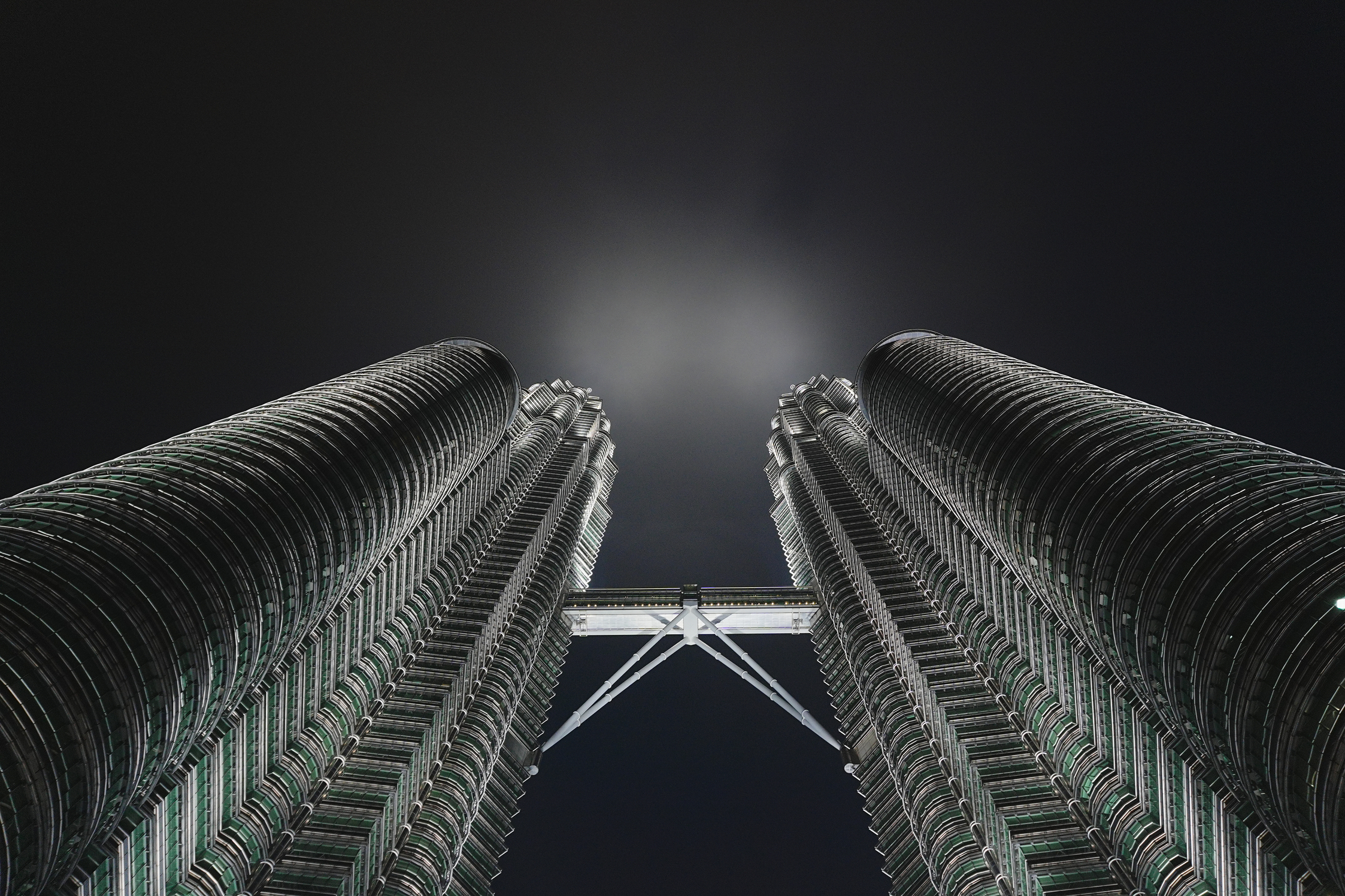Looking up at the Petronas Towers